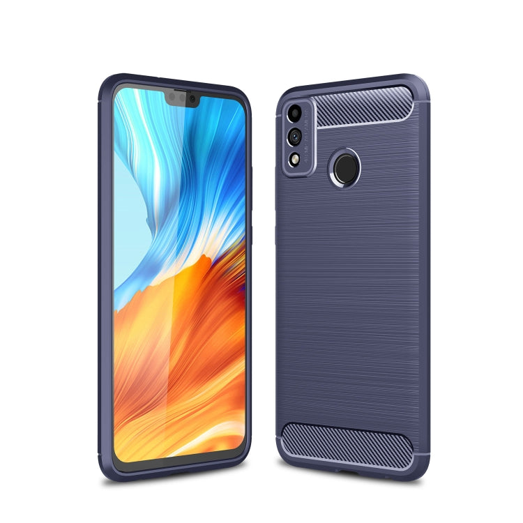 For Huawei Honor 9X Lite Brushed Texture Carbon Fiber TPU Case