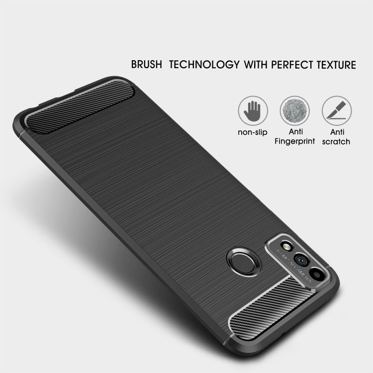 For Huawei Honor 9X Lite Brushed Texture Carbon Fiber TPU Case