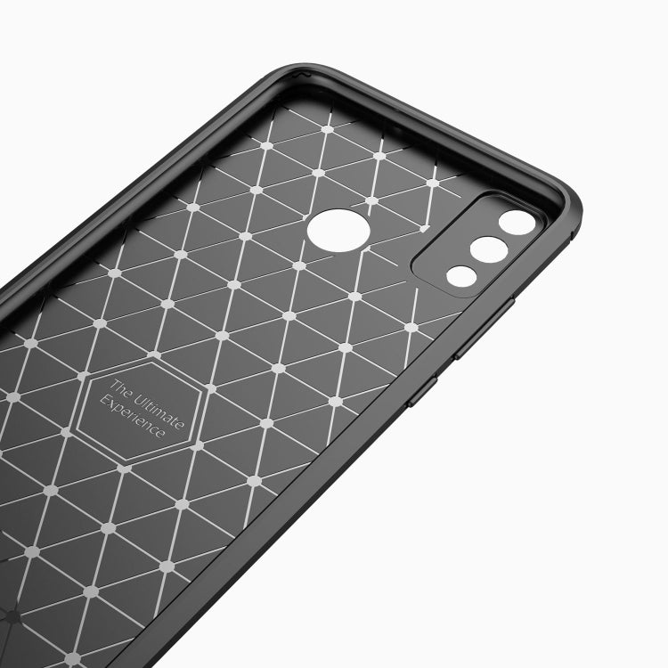 For Huawei Honor 9X Lite Brushed Texture Carbon Fiber TPU Case