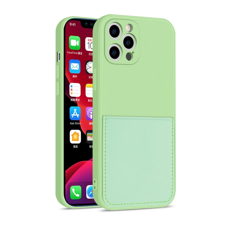 For iPhone 12 Pro Max Liquid Silicone Skin Feel Shockproof Protective Case with Card Slot