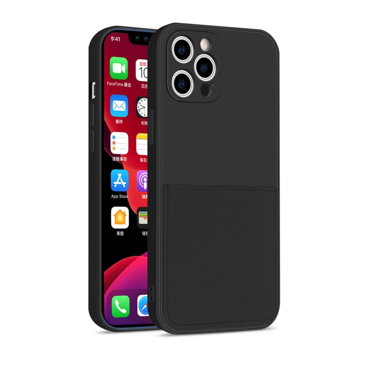 For iPhone 12 Pro Liquid Silicone Skin Feel Shockproof Protective Case with Card Slot