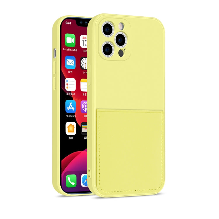 For iPhone 12 Pro Liquid Silicone Skin Feel Shockproof Protective Case with Card Slot