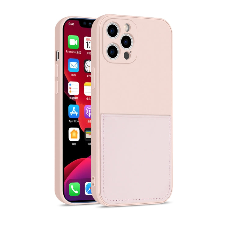 For iPhone 12 Pro Liquid Silicone Skin Feel Shockproof Protective Case with Card Slot