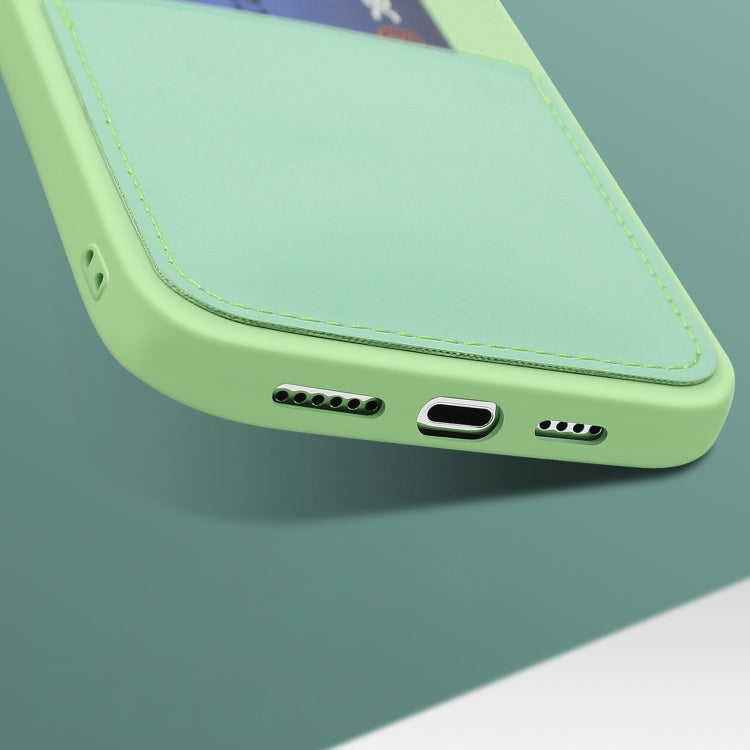 For iPhone 12 Pro Liquid Silicone Skin Feel Shockproof Protective Case with Card Slot