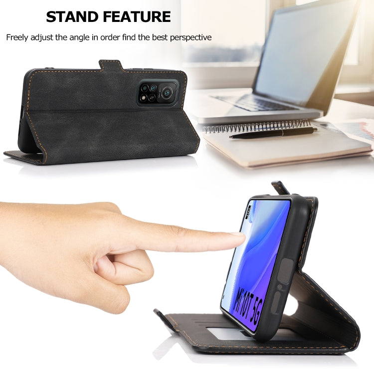 For Xiaomi Mi 10T 5G Retro Magnetic Closing Clasp Horizontal Flip Leather Case with Holder & Card Slots & Photo Frame & Wallet