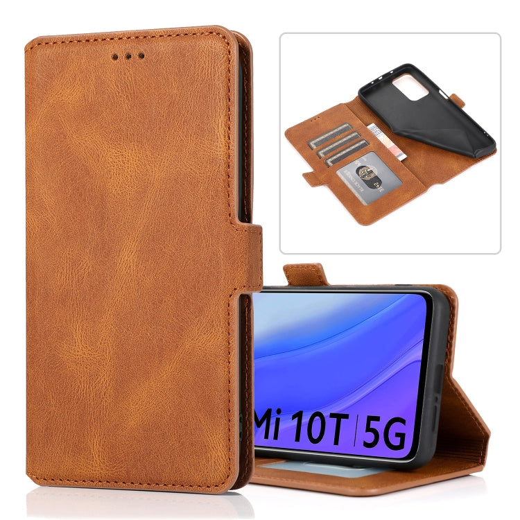 For Xiaomi Mi 10T 5G Retro Magnetic Closing Clasp Horizontal Flip Leather Case with Holder & Card Slots & Photo Frame & Wallet