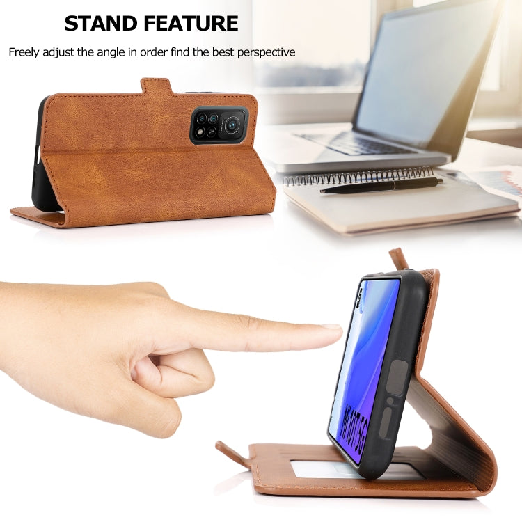 For Xiaomi Mi 10T 5G Retro Magnetic Closing Clasp Horizontal Flip Leather Case with Holder & Card Slots & Photo Frame & Wallet