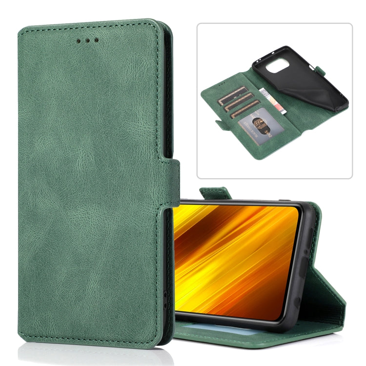 For Xiaomi Poco X3 NFC Retro Magnetic Closing Clasp Horizontal Flip Leather Case with Holder & Card Slots & Photo Frame & Wallet