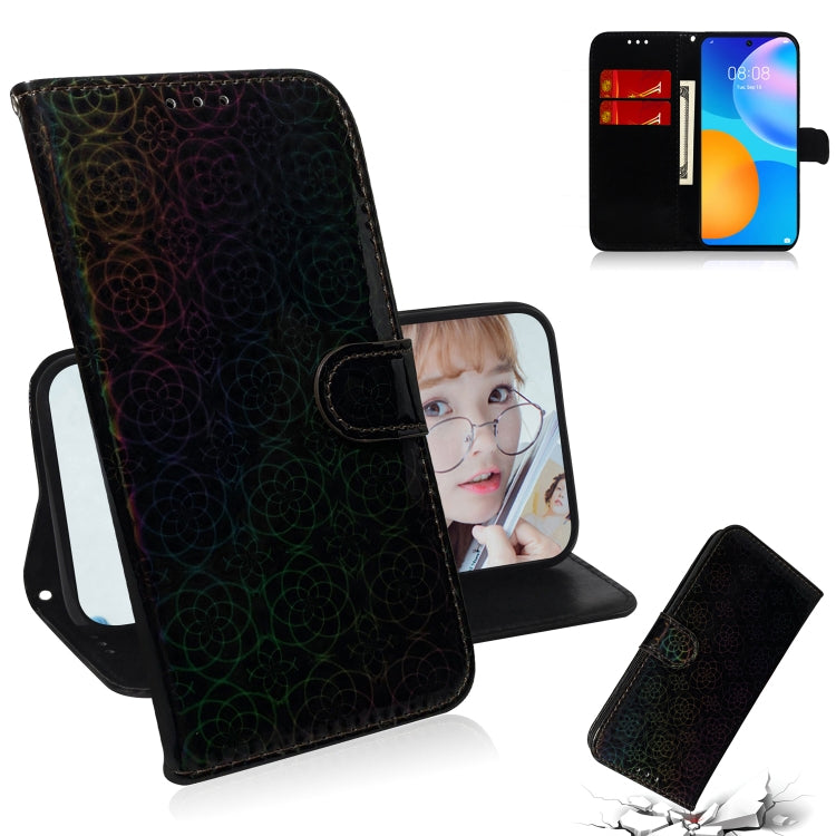 For Huawei P smart 2021 / Y7a Solid Color Colorful Magnetic Buckle Horizontal Flip PU Leather Case with Holder & Card Slots & Wallet & Lanyard