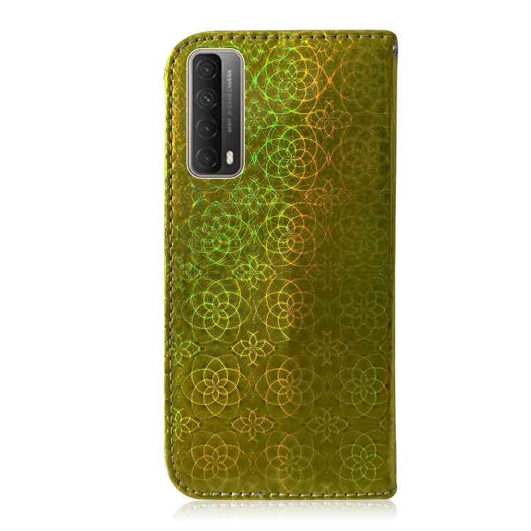 For Huawei P smart 2021 / Y7a Solid Color Colorful Magnetic Buckle Horizontal Flip PU Leather Case with Holder & Card Slots & Wallet & Lanyard