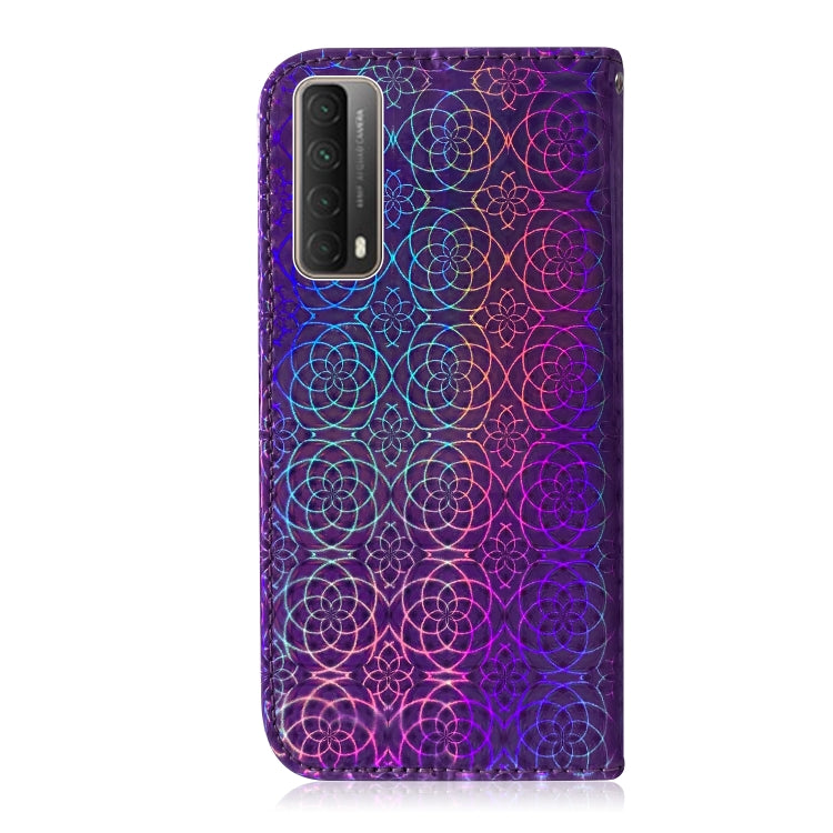 For Huawei P smart 2021 / Y7a Solid Color Colorful Magnetic Buckle Horizontal Flip PU Leather Case with Holder & Card Slots & Wallet & Lanyard