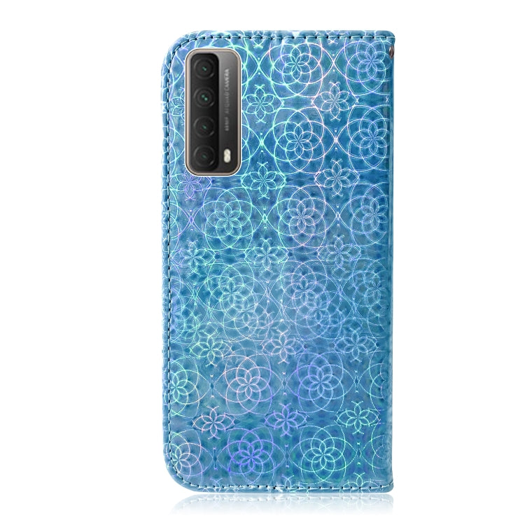 For Huawei P smart 2021 / Y7a Solid Color Colorful Magnetic Buckle Horizontal Flip PU Leather Case with Holder & Card Slots & Wallet & Lanyard