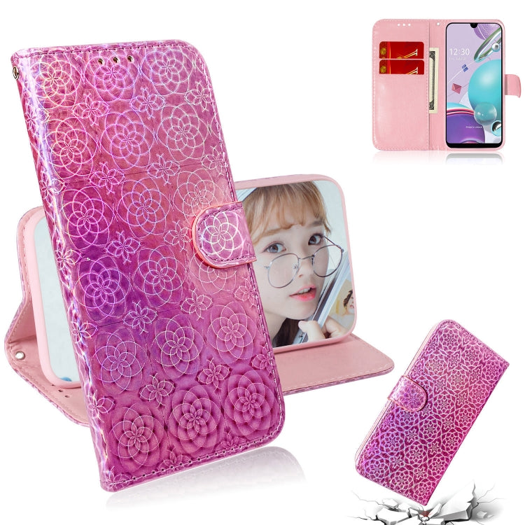 For LG K31 / Aristo 5 Solid Color Colorful Magnetic Buckle Horizontal Flip PU Leather Case with Holder & Card Slots & Wallet & Lanyard