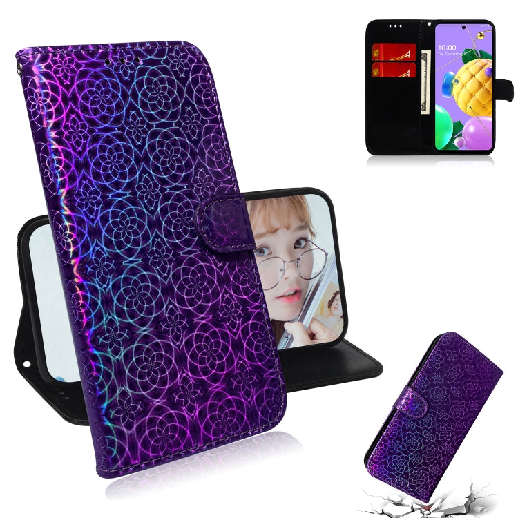 For LG K62 / K52 / Q52 Solid Color Colorful Magnetic Buckle Horizontal Flip PU Leather Case with Holder & Card Slots & Wallet & Lanyard