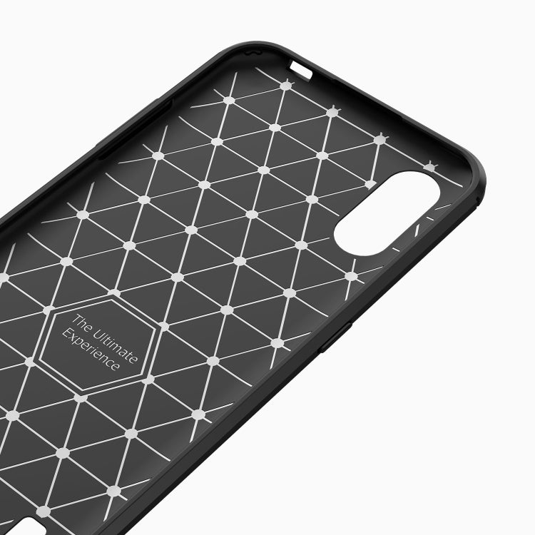 For Samsung Galaxy M01 Brushed Texture Carbon Fiber TPU Case