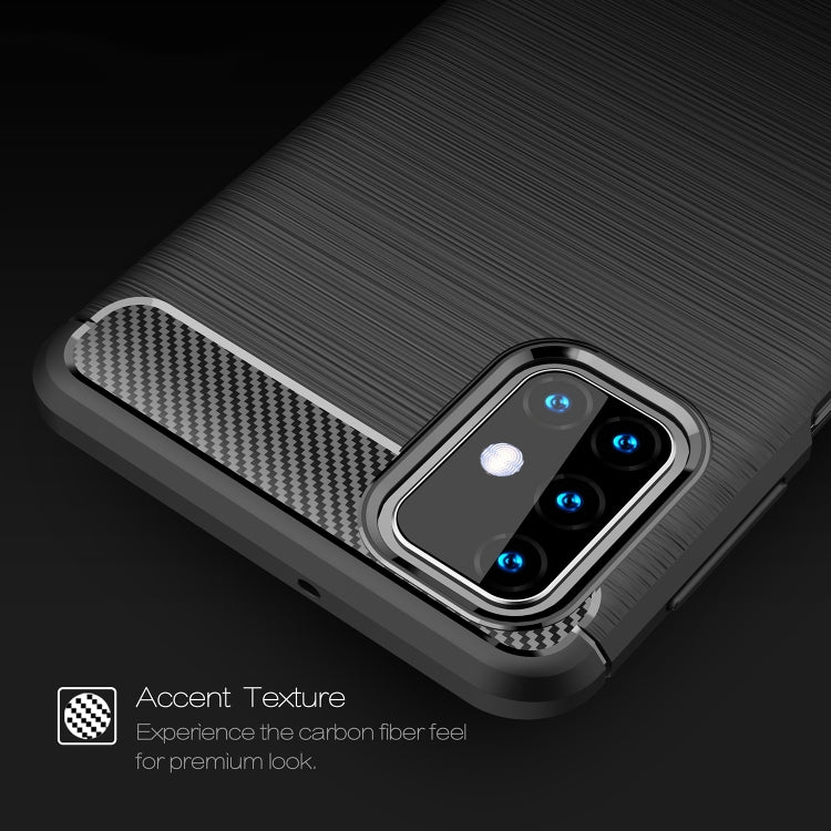 For Samsung Galaxy M31s Brushed Texture Carbon Fiber TPU Case
