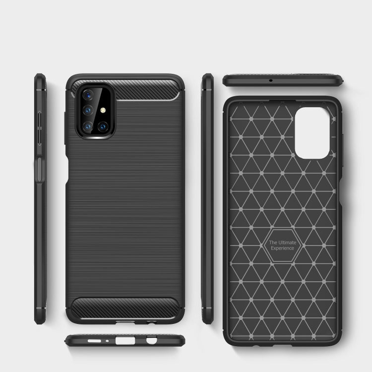 For Samsung Galaxy M51 Brushed Texture Carbon Fiber TPU Case
