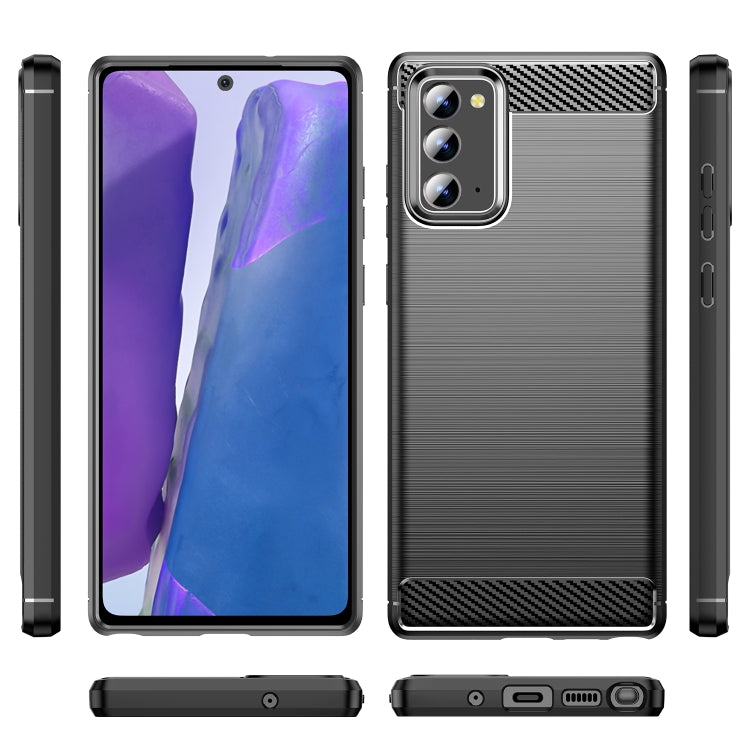 For Samsung Galaxy Note20 Brushed Texture Carbon Fiber TPU Case