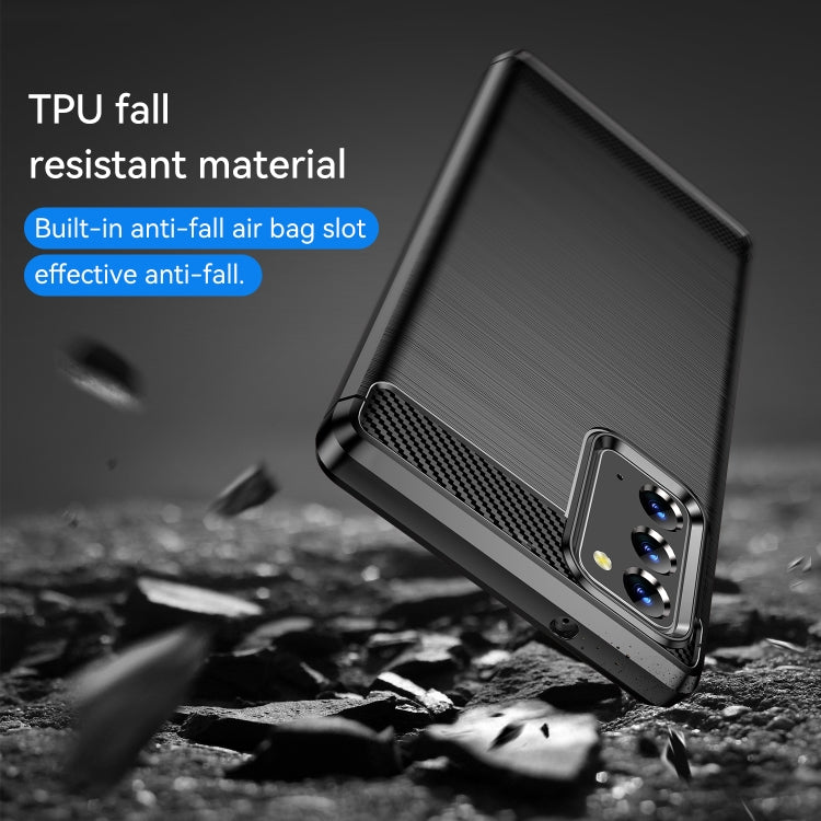 For Samsung Galaxy Note20 Brushed Texture Carbon Fiber TPU Case