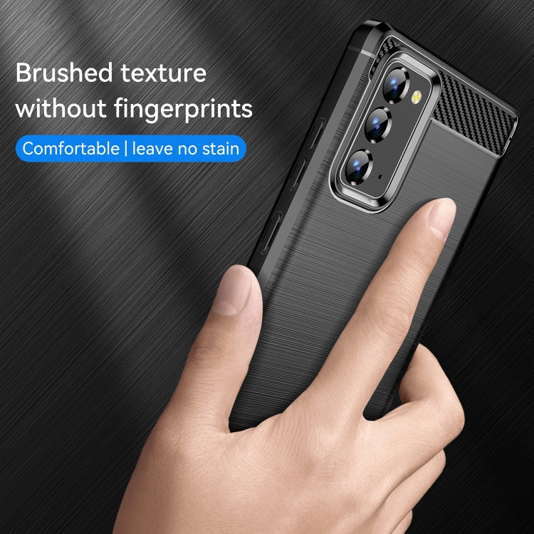 For Samsung Galaxy Note20 Brushed Texture Carbon Fiber TPU Case