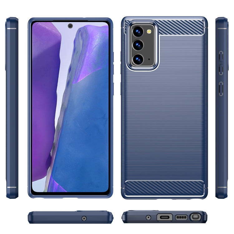 For Samsung Galaxy Note20 Brushed Texture Carbon Fiber TPU Case