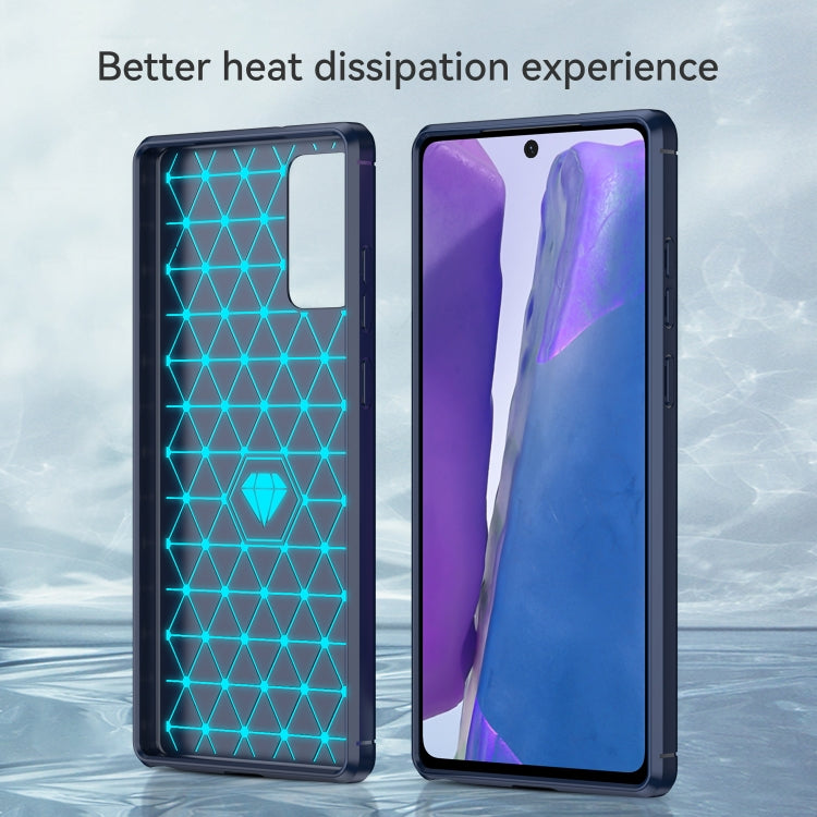 For Samsung Galaxy Note20 Brushed Texture Carbon Fiber TPU Case