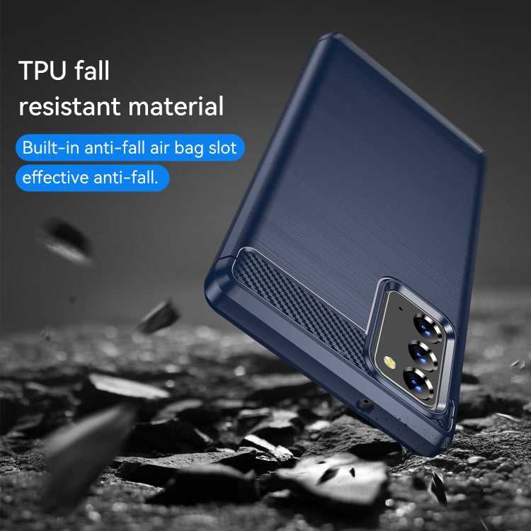 For Samsung Galaxy Note20 Brushed Texture Carbon Fiber TPU Case