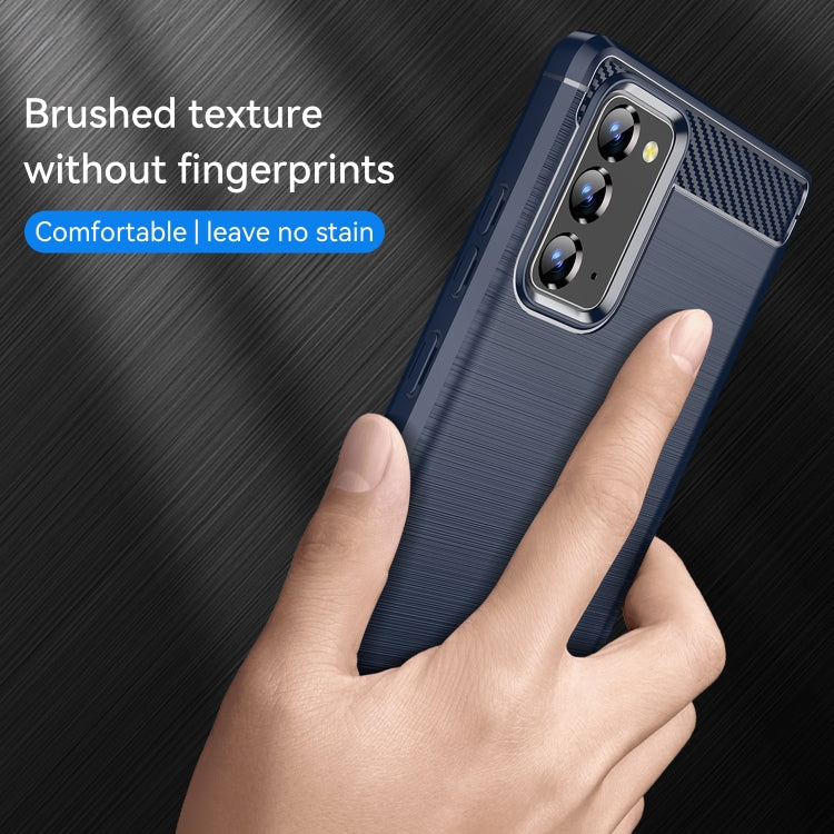 For Samsung Galaxy Note20 Brushed Texture Carbon Fiber TPU Case