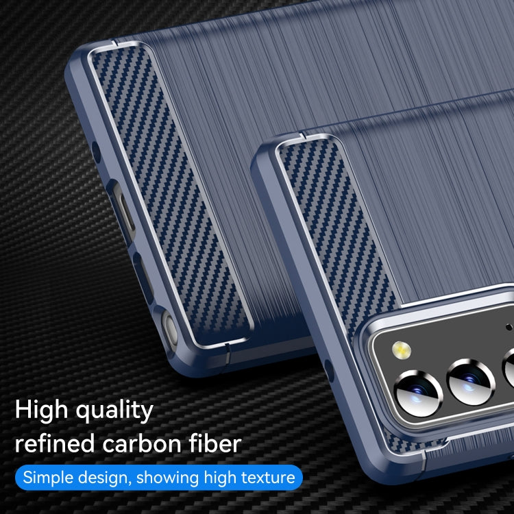 For Samsung Galaxy Note20 Brushed Texture Carbon Fiber TPU Case