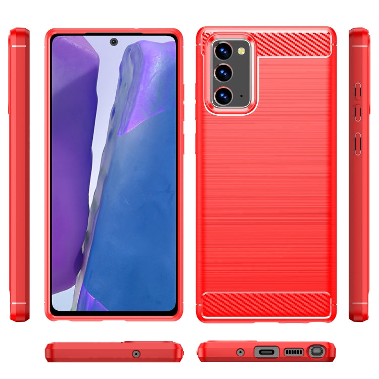 For Samsung Galaxy Note20 Brushed Texture Carbon Fiber TPU Case