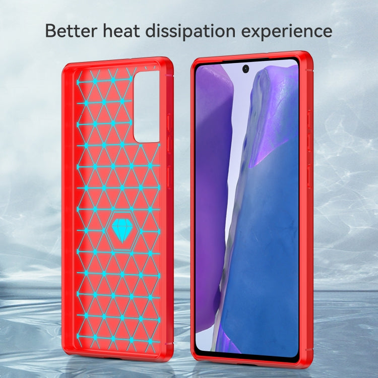 For Samsung Galaxy Note20 Brushed Texture Carbon Fiber TPU Case