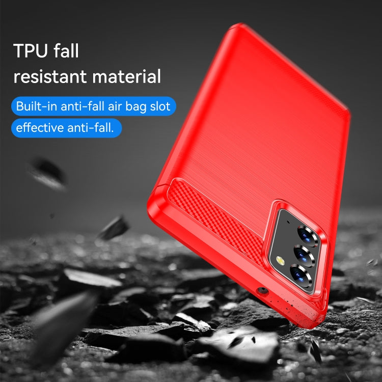 For Samsung Galaxy Note20 Brushed Texture Carbon Fiber TPU Case