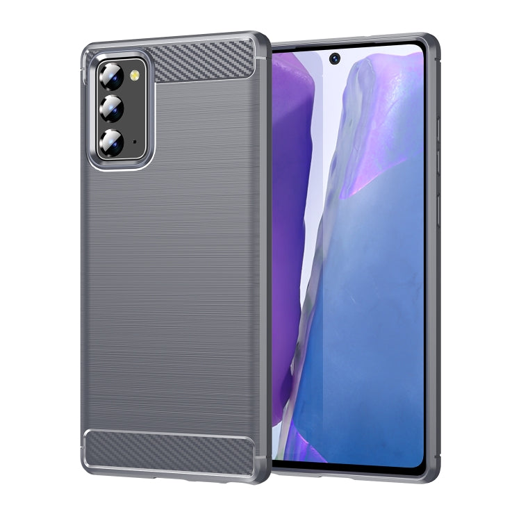 For Samsung Galaxy Note20 Brushed Texture Carbon Fiber TPU Case