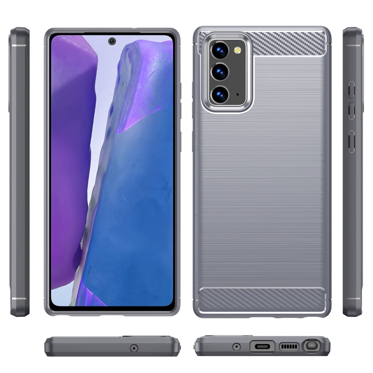 For Samsung Galaxy Note20 Brushed Texture Carbon Fiber TPU Case