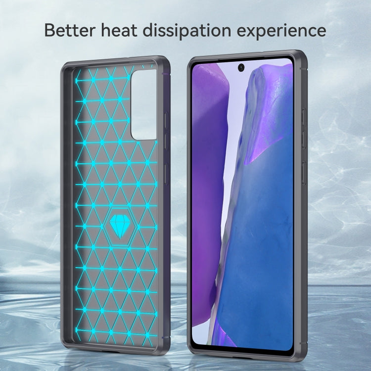For Samsung Galaxy Note20 Brushed Texture Carbon Fiber TPU Case
