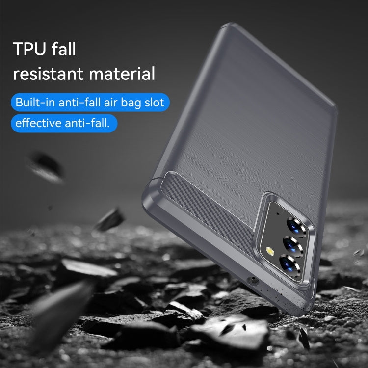 For Samsung Galaxy Note20 Brushed Texture Carbon Fiber TPU Case
