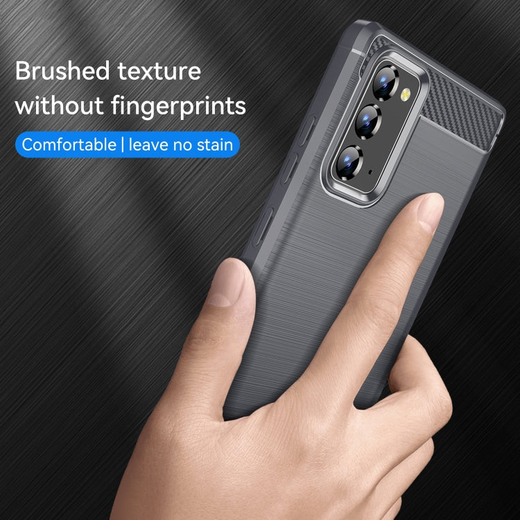 For Samsung Galaxy Note20 Brushed Texture Carbon Fiber TPU Case