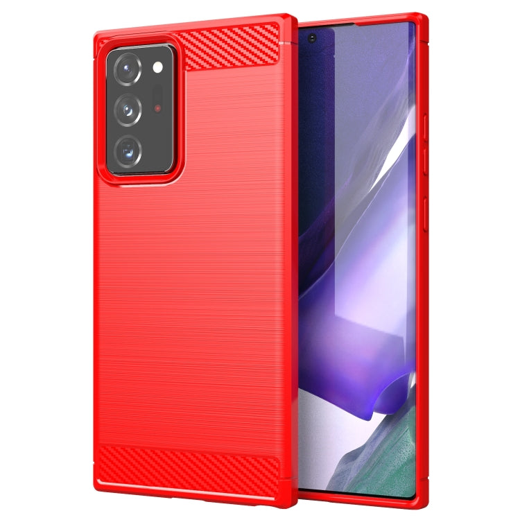 For Samsung Galaxy Note20 Ultra Brushed Texture Carbon Fiber TPU Case