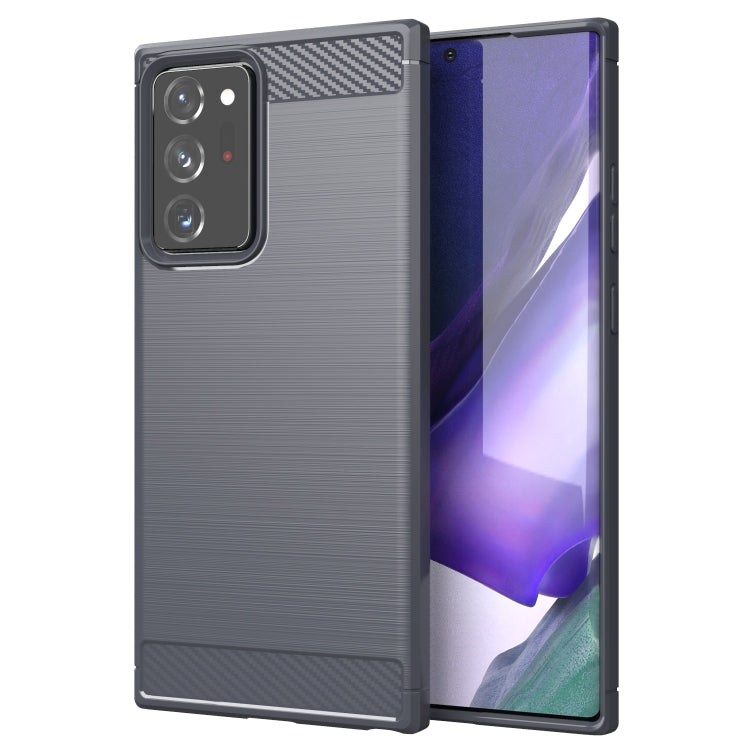For Samsung Galaxy Note20 Ultra Brushed Texture Carbon Fiber TPU Case