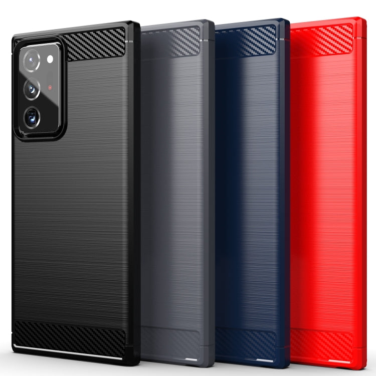 For Samsung Galaxy Note20 Ultra Brushed Texture Carbon Fiber TPU Case