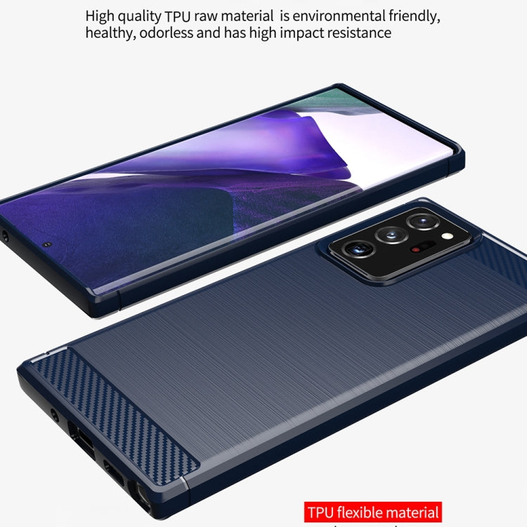 For Samsung Galaxy Note20 Ultra Brushed Texture Carbon Fiber TPU Case
