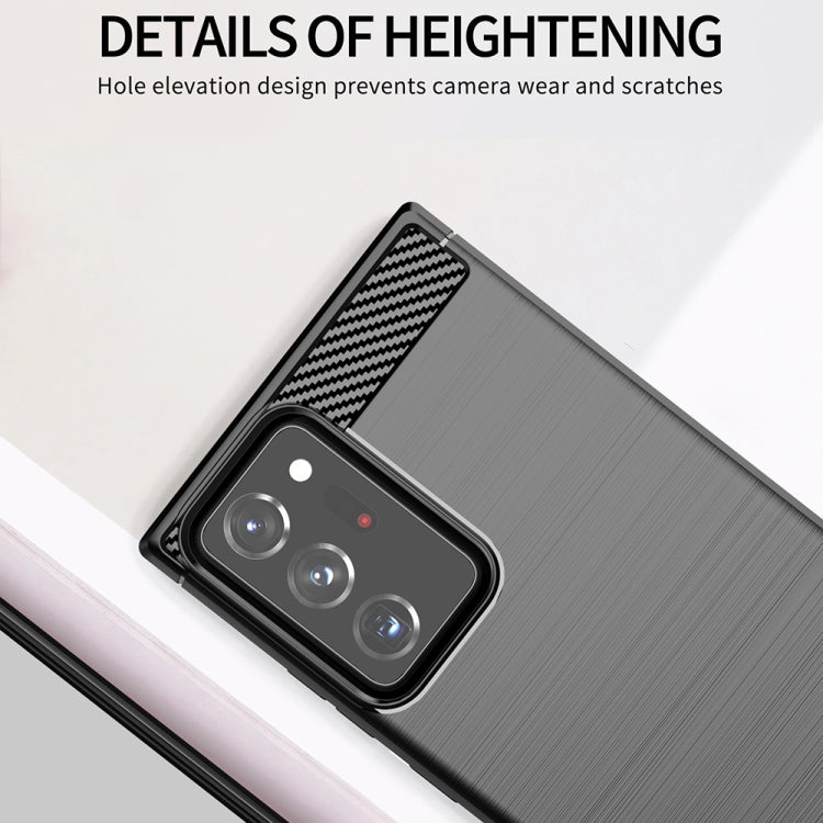 For Samsung Galaxy Note20 Ultra Brushed Texture Carbon Fiber TPU Case