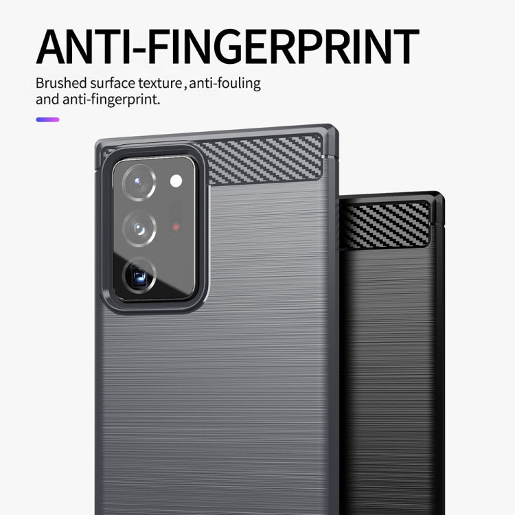 For Samsung Galaxy Note20 Ultra Brushed Texture Carbon Fiber TPU Case