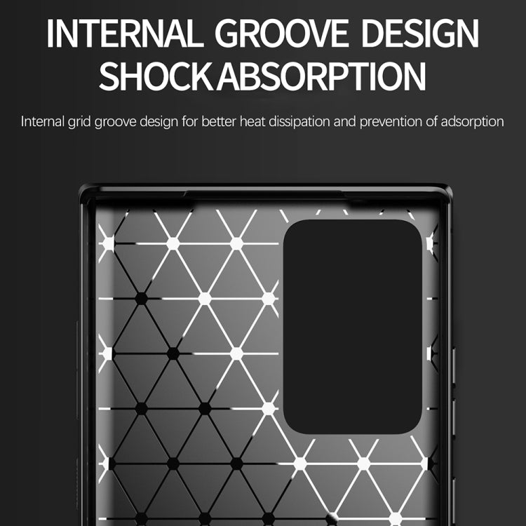 For Samsung Galaxy Note20 Ultra Brushed Texture Carbon Fiber TPU Case