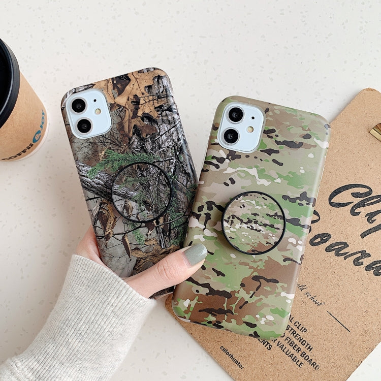 For iPhone 11 Pro Shockproof IMD Camouflage TPU Protective Case with Holder