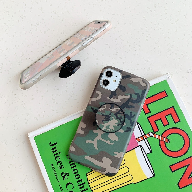 For iPhone 12 mini Shockproof IMD Camouflage TPU Protective Case with Holder