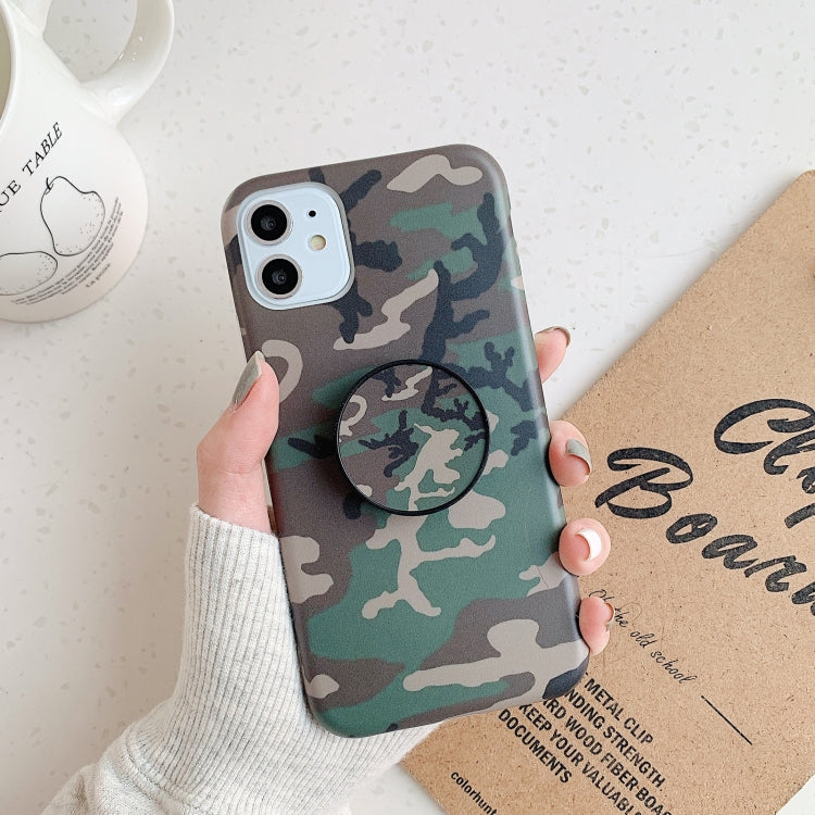 For iPhone 12 Pro Max Shockproof IMD Camouflage TPU Protective Case with Holder