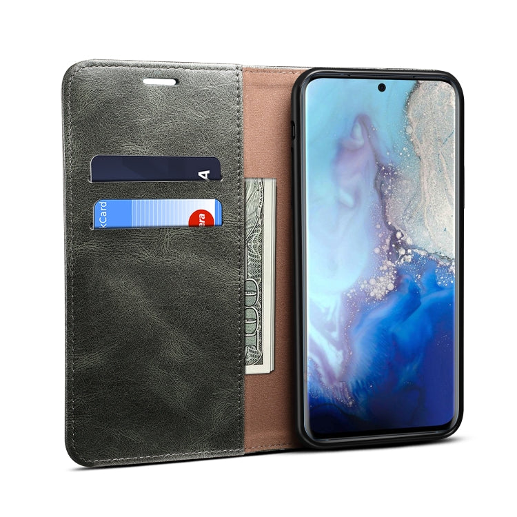 For Samsung Galaxy S20 UItra Simple Wax Crazy Horse Texture Horizontal Flip Leather Case with Card Slots & Wallet