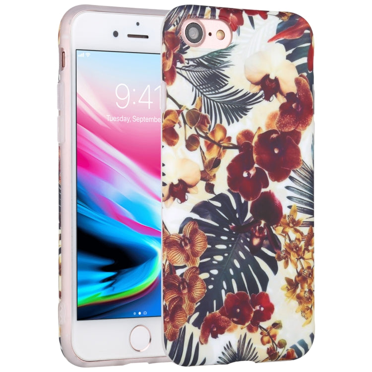 For iPhone SE 2022 / SE 2020 / 8 / 7 Flowers Pattern IMD Shockproof TPU Protective Case