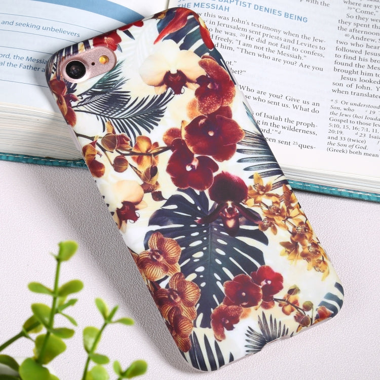 For iPhone SE 2022 / SE 2020 / 8 / 7 Flowers Pattern IMD Shockproof TPU Protective Case